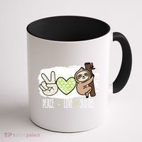 Peace Love Sloths Tropical Sloth Lover Hippie Gift Coffee Mug thumb 1
