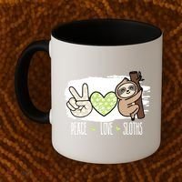 Peace Love Sloths Tropical Sloth Lover Hippie Gift Coffee Mug thumb 2
