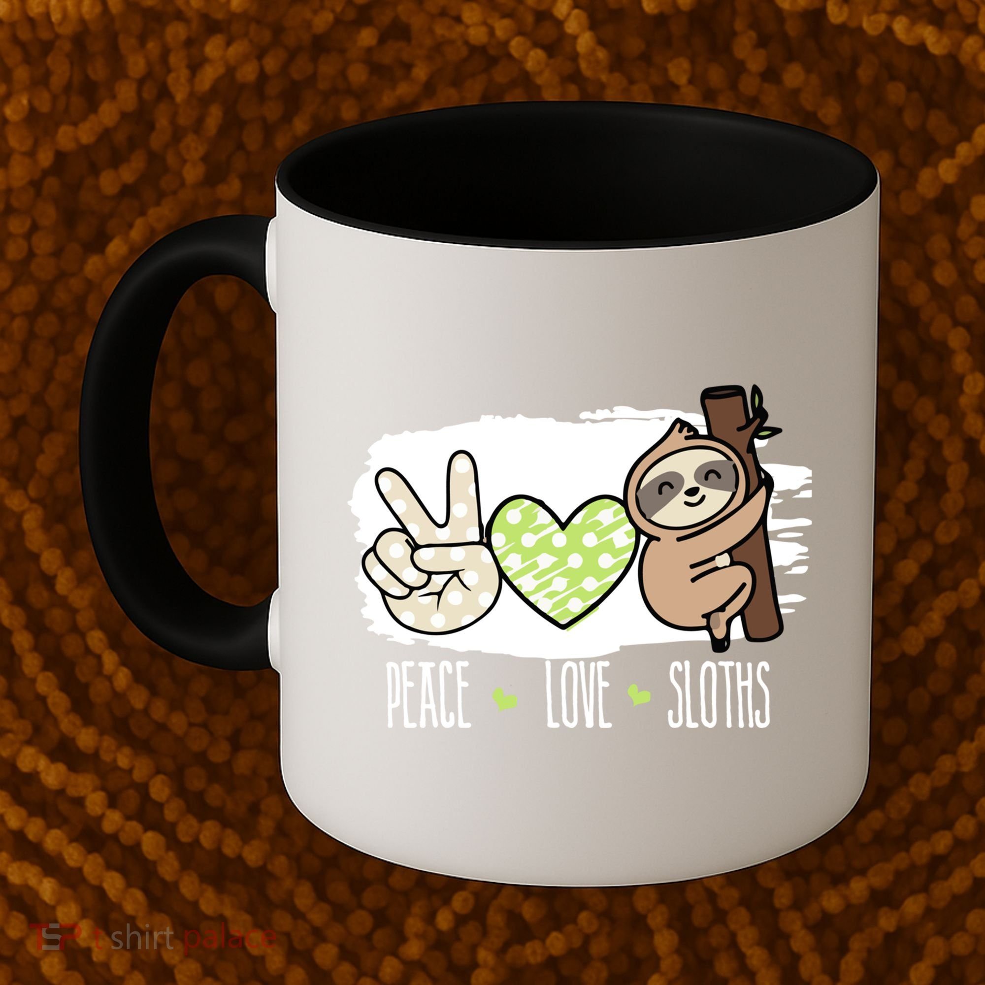 Peace Love Sloths Tropical Sloth Lover Hippie Gift Coffee Mug