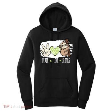 Peace Love Sloths Tropical Sloth Lover Hippie Gift Women's Hoodie