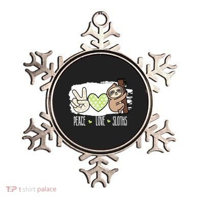 Peace Love Sloths Tropical Sloth Lover Hippie Gift Ornament