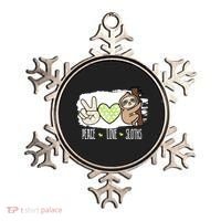 Peace Love Sloths Tropical Sloth Lover Hippie Gift Ornament thumb 0