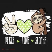 Peace Love Sloths Tropical Sloth Lover Hippie Gift Ornament thumb 1