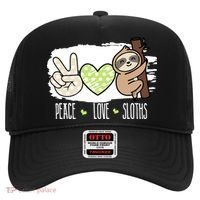 Peace Love Sloths Tropical Sloth Lover Hippie Gift Hat thumb 0