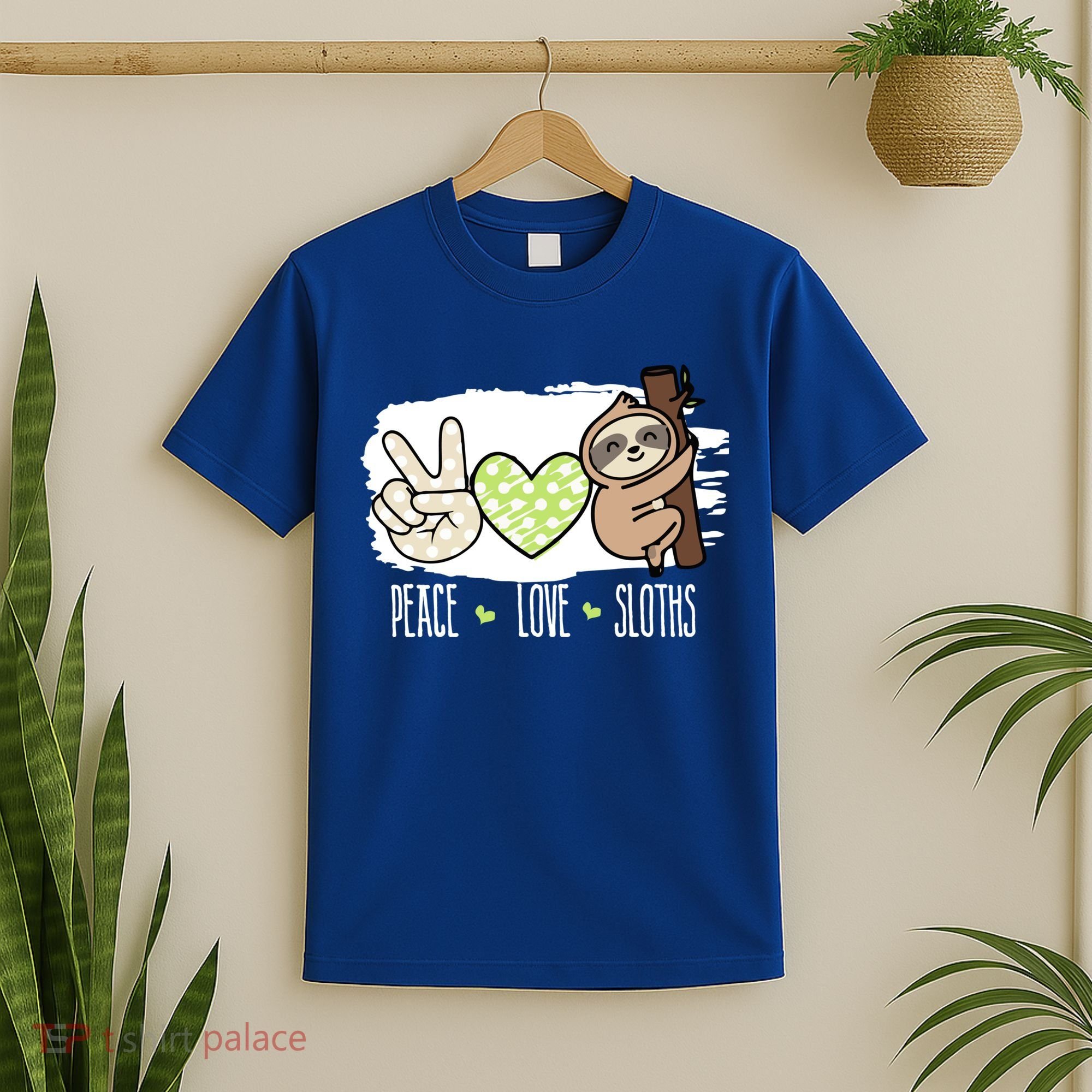 Peace Love Sloths Tropical Sloth Lover Hippie Gift T-Shirt