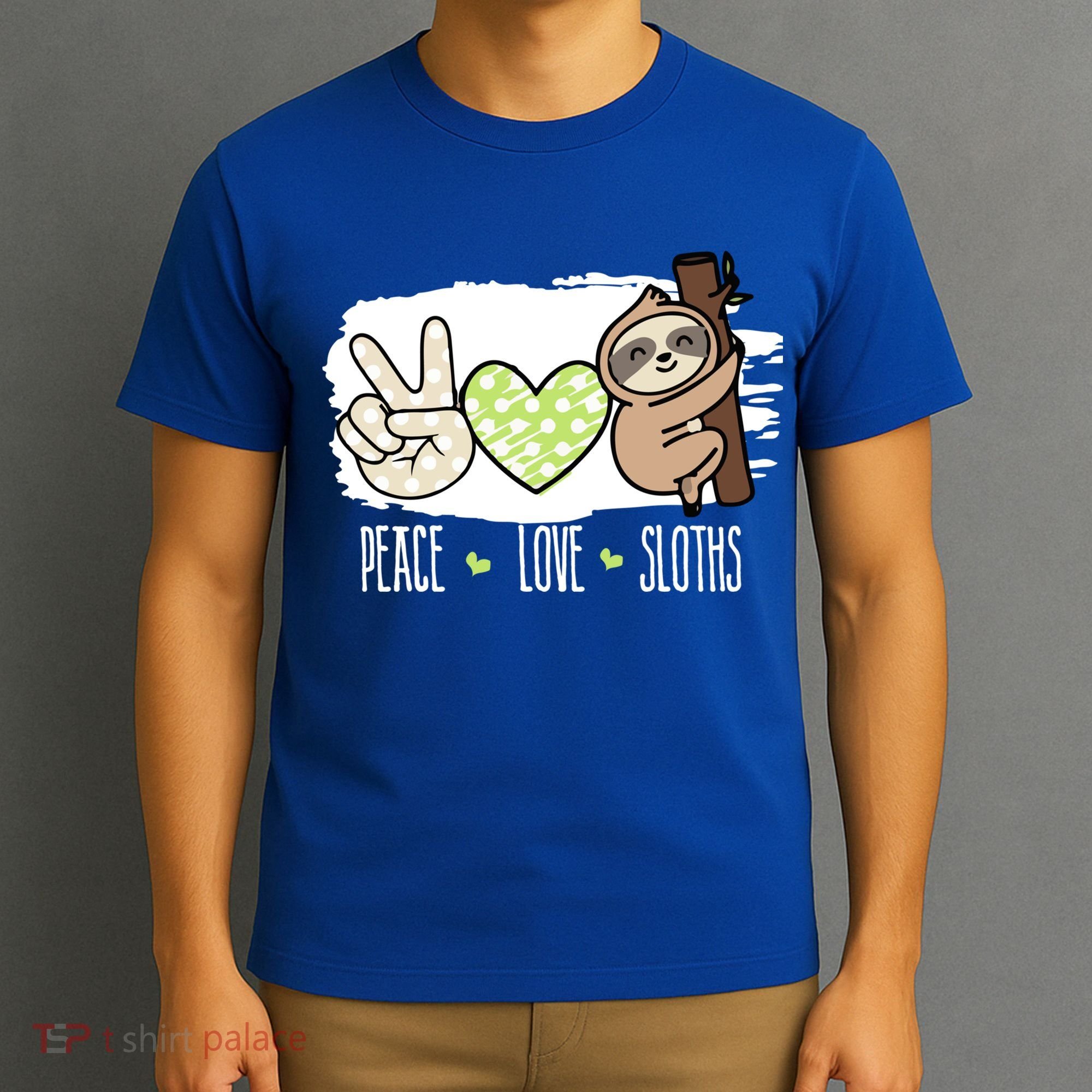 Peace Love Sloths Tropical Sloth Lover Hippie Gift T-Shirt