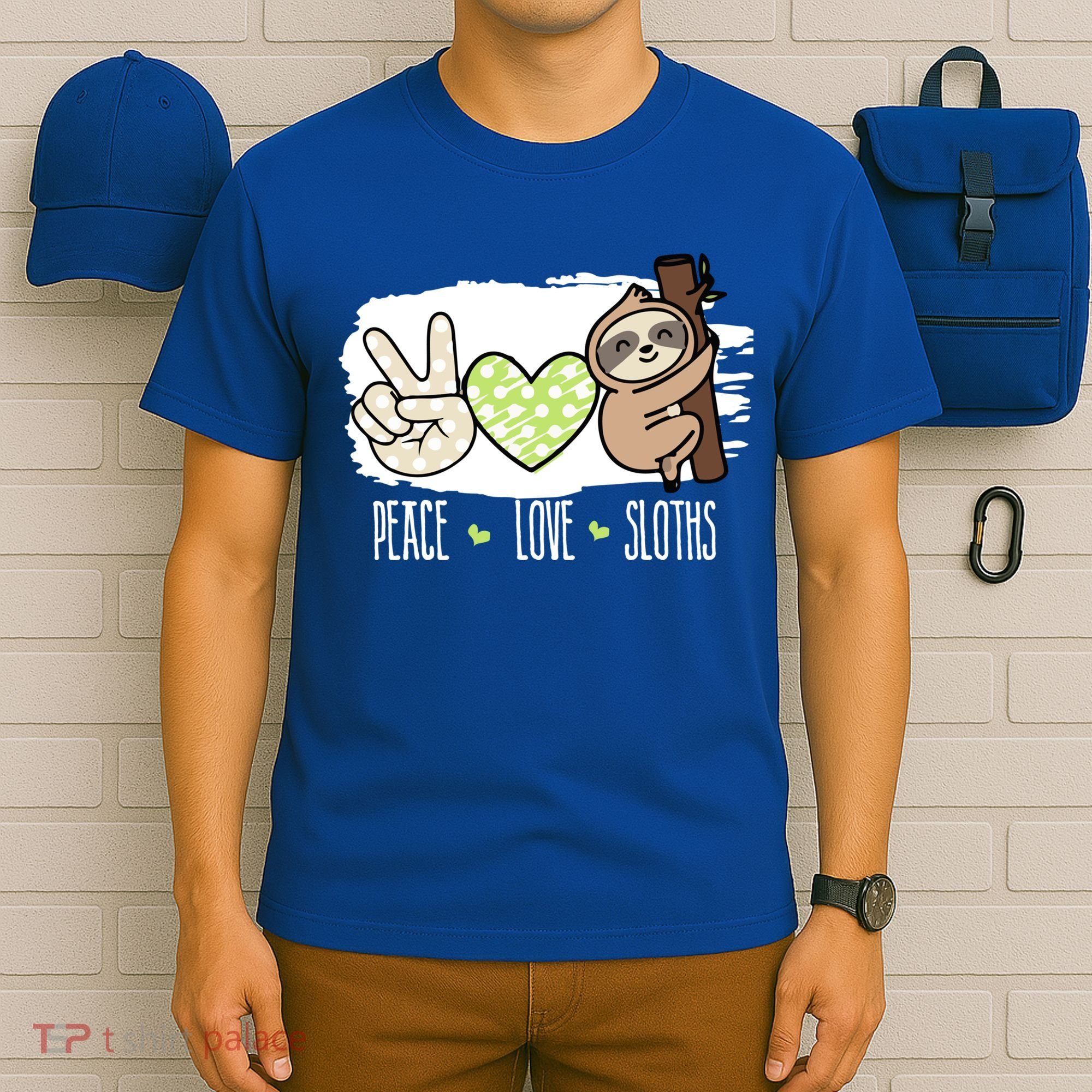 Peace Love Sloths Tropical Sloth Lover Hippie Gift T-Shirt
