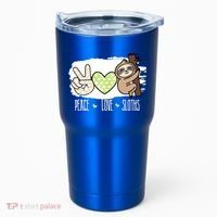 Peace Love Sloths Tropical Sloth Lover Hippie Gift Tumbler thumb 0