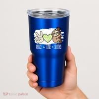 Peace Love Sloths Tropical Sloth Lover Hippie Gift Tumbler thumb 2
