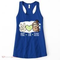 Peace Love Sloths Tropical Sloth Lover Hippie Gift Women's Tank Top thumb 0