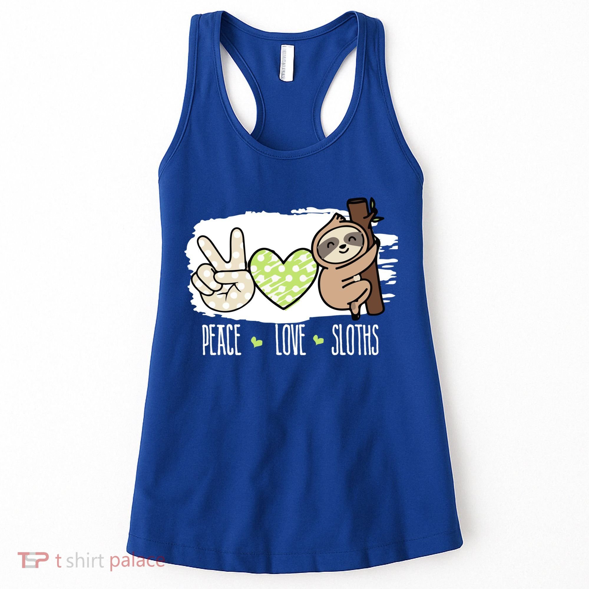 Peace Love Sloths Tropical Sloth Lover Hippie Gift Women's Tank Top