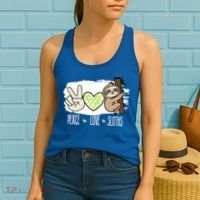 Peace Love Sloths Tropical Sloth Lover Hippie Gift Women's Tank Top thumb 2