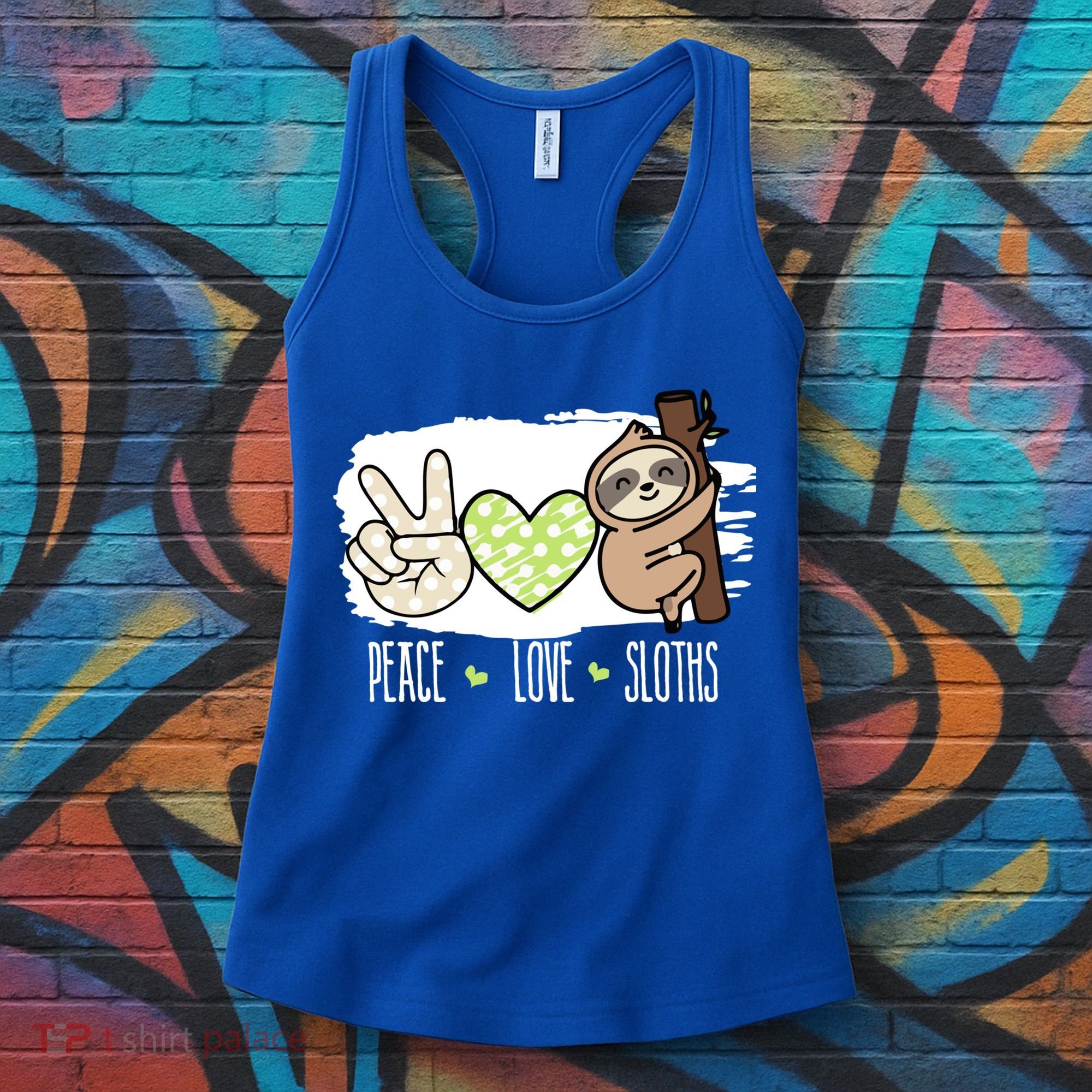 Peace Love Sloths Tropical Sloth Lover Hippie Gift Women's Tank Top