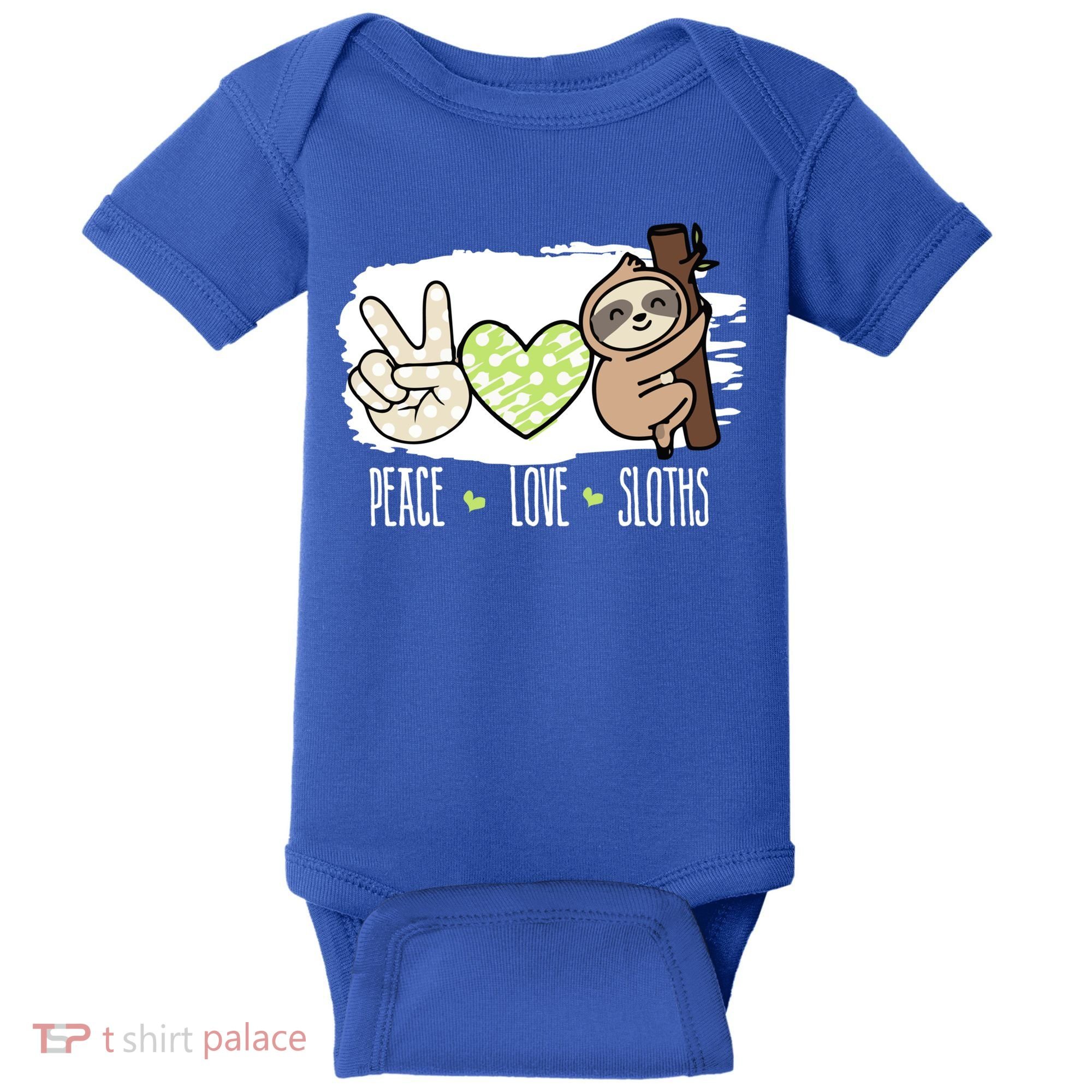 Peace Love Sloths Tropical Sloth Lover Hippie Gift Baby Bodysuit