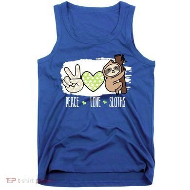 Peace Love Sloths Tropical Sloth Lover Hippie Gift Tank Top