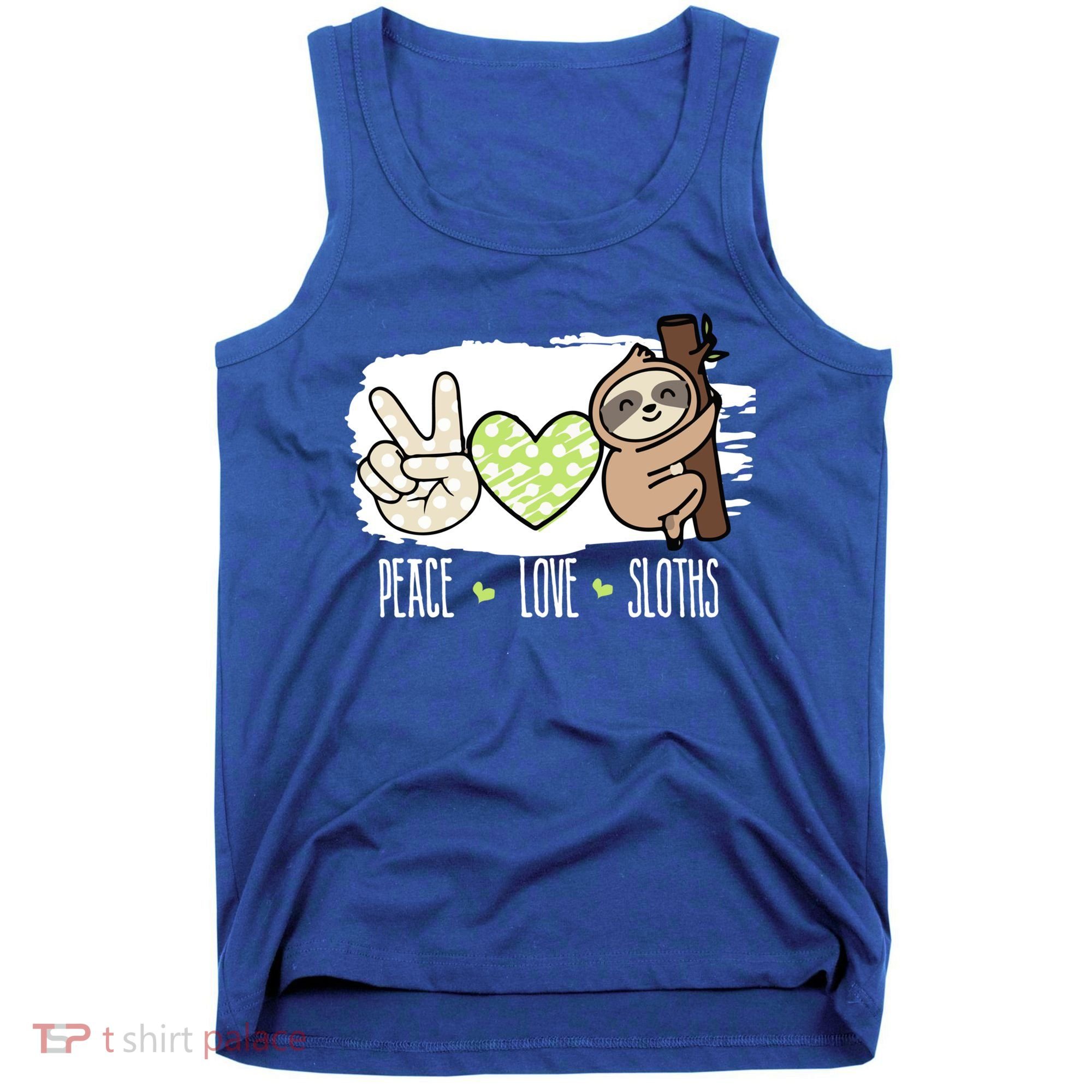 Peace Love Sloths Tropical Sloth Lover Hippie Gift Tank Top