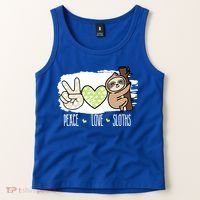 Peace Love Sloths Tropical Sloth Lover Hippie Gift Tank Top thumb 2