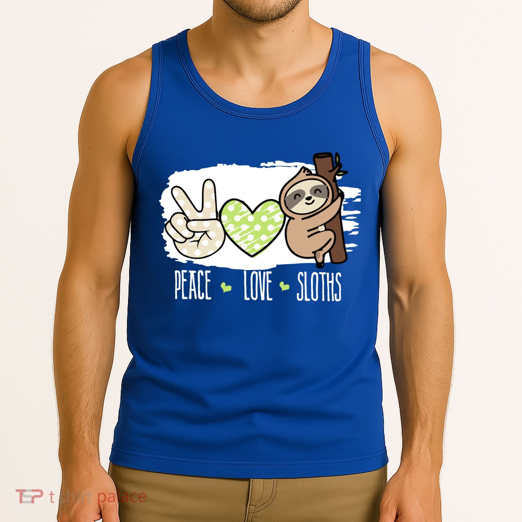 Peace Love Sloths Tropical Sloth Lover Hippie Gift Tank Top