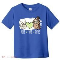 Peace Love Sloths Tropical Sloth Lover Hippie Gift Toddler T-Shirt thumb 0