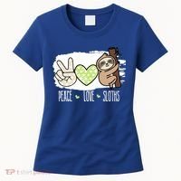 Peace Love Sloths Tropical Sloth Lover Hippie Gift Women's T-Shirt thumb 0