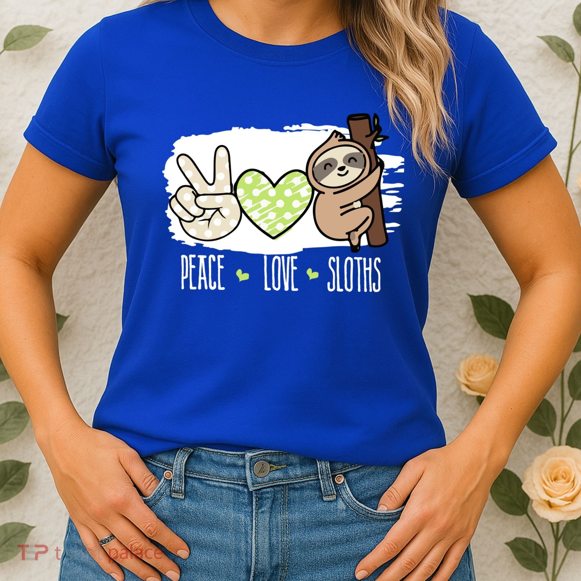 Peace Love Sloths Tropical Sloth Lover Hippie Gift Women's T-Shirt