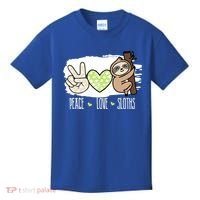 Peace Love Sloths Tropical Sloth Lover Hippie Gift Kids T-Shirt thumb 0