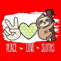 Peace Love Sloths Tropical Sloth Lover Hippie Gift Santa Hat thumb 1