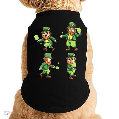 Pickleball Leprechauns St Patrick's Day Pickleball Player Doggie Tank