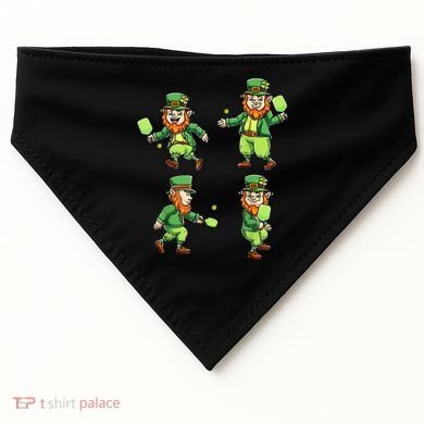Pickleball Leprechauns St Patrick's Day Pickleball Player USA-Made Doggie Bandana