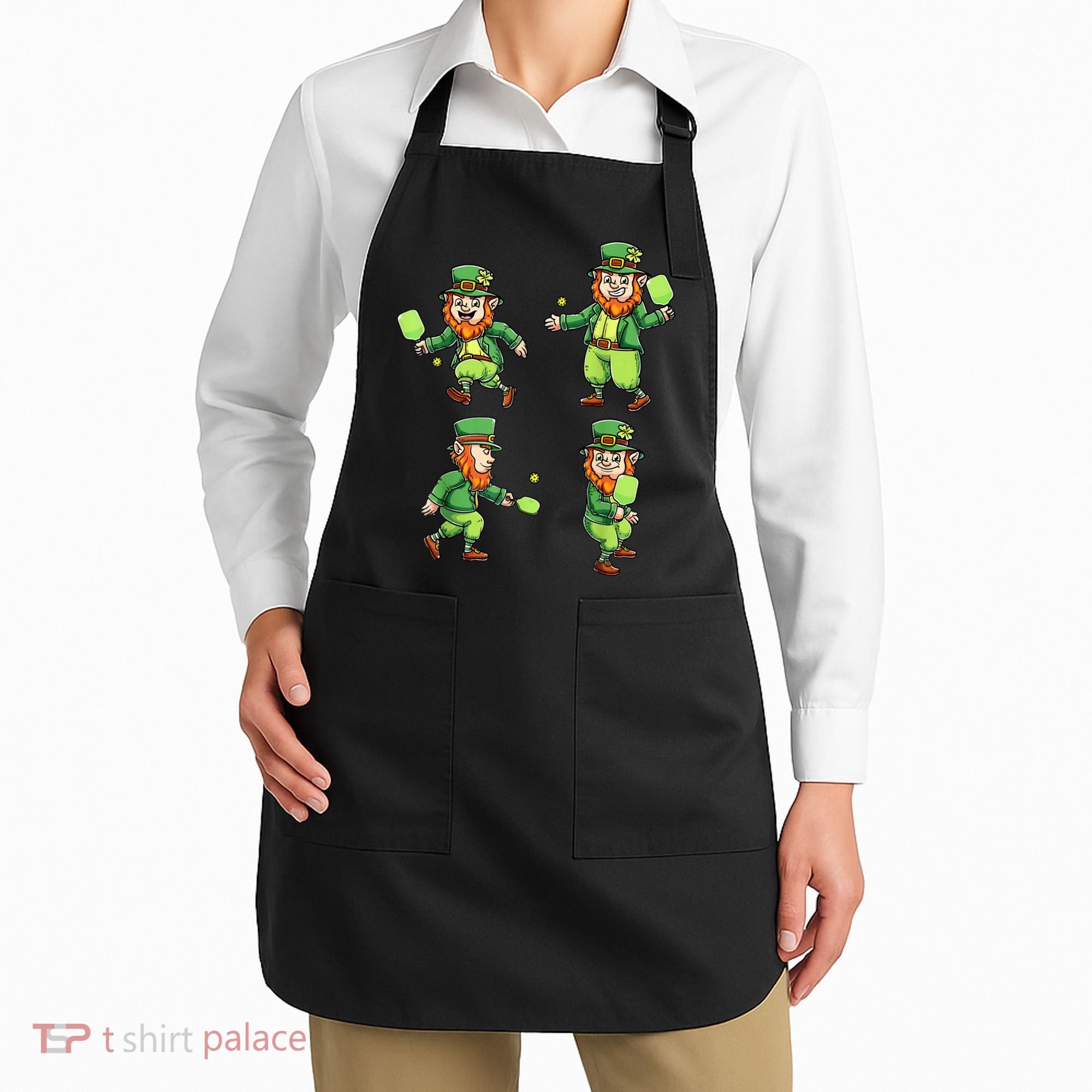 Pickleball Leprechauns St Patrick's Day Pickleball Player Apron
