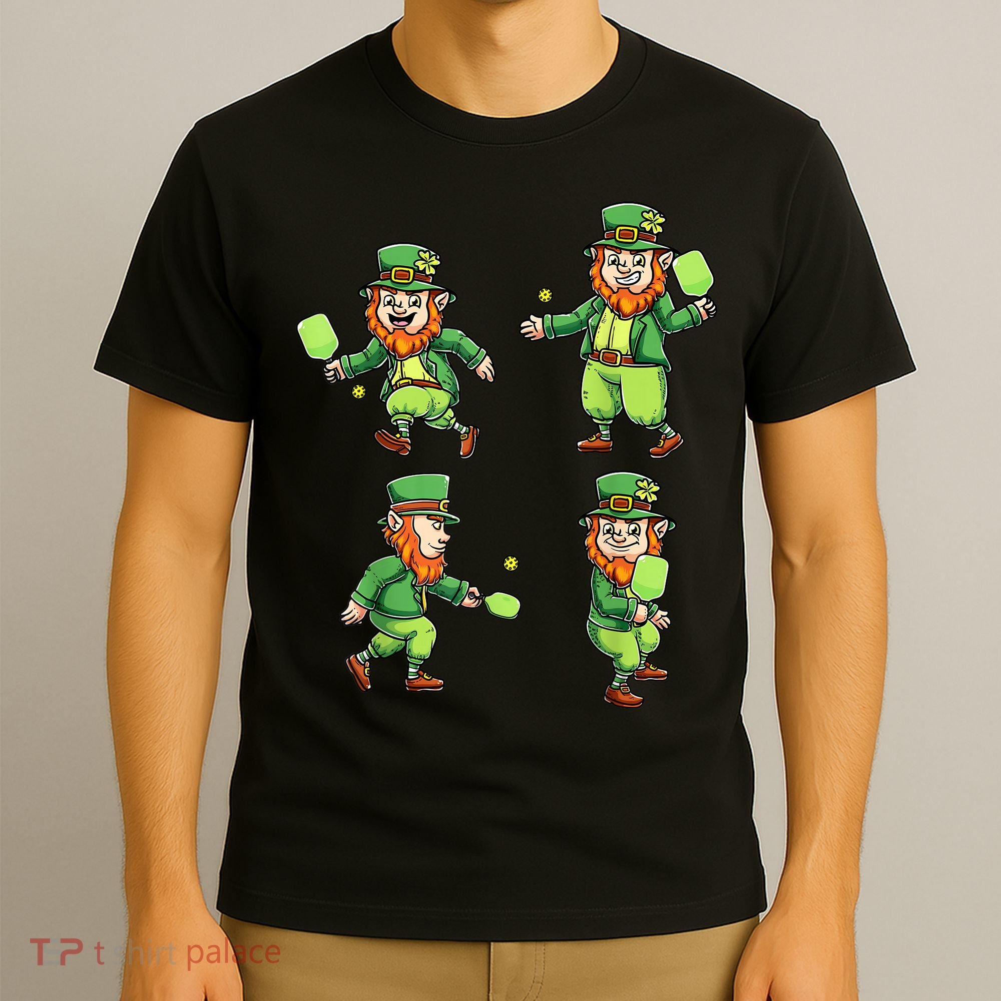 Pickleball Leprechauns St Patrick's Day Pickleball Player T-Shirt
