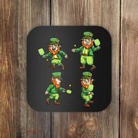 Pickleball Leprechauns St Patrick's Day Pickleball Player Coaster thumb 0