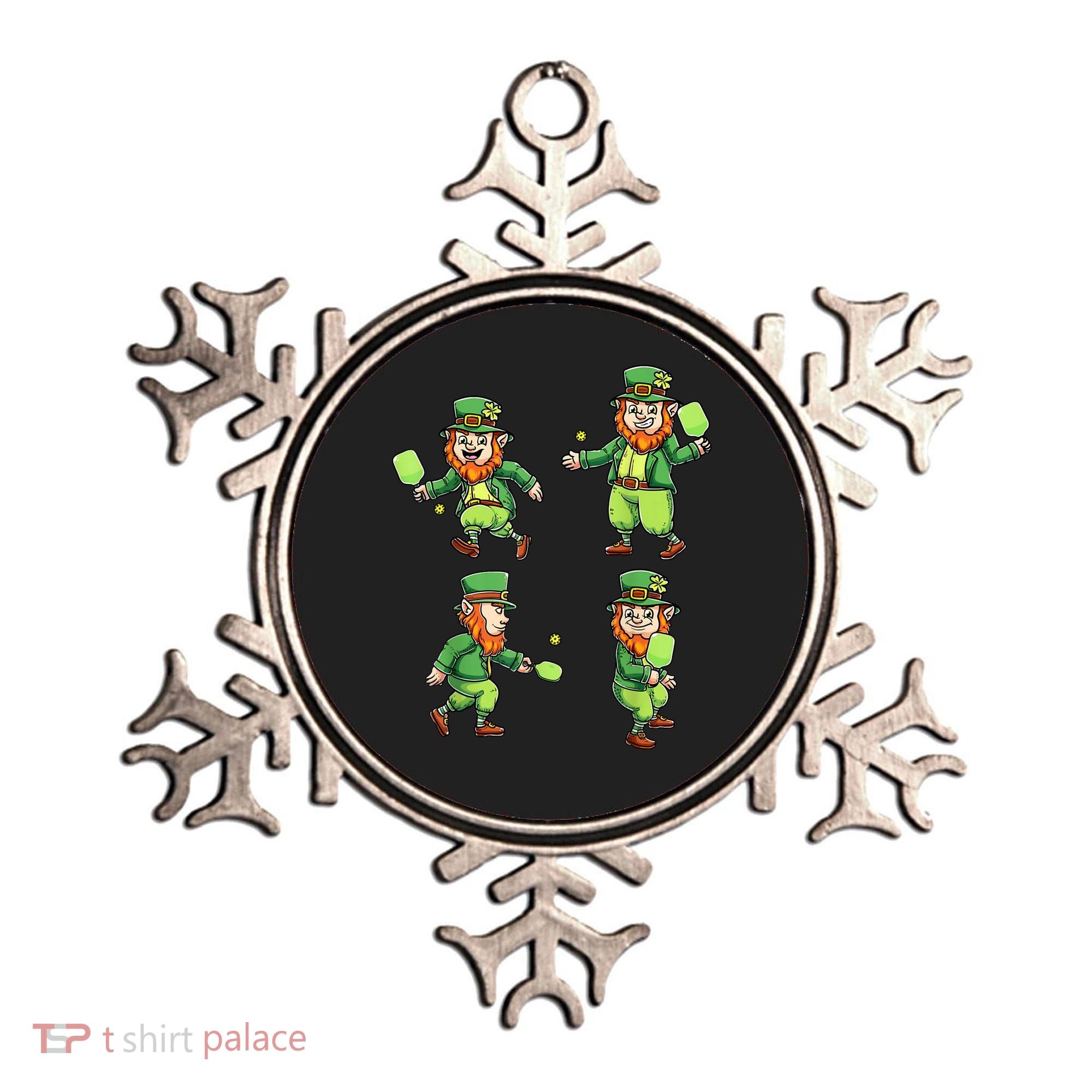 Pickleball Leprechauns St Patrick's Day Pickleball Player Ornament