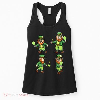 Pickleball Leprechauns St Patrick's Day Pickleball Player Women's Tank Top
