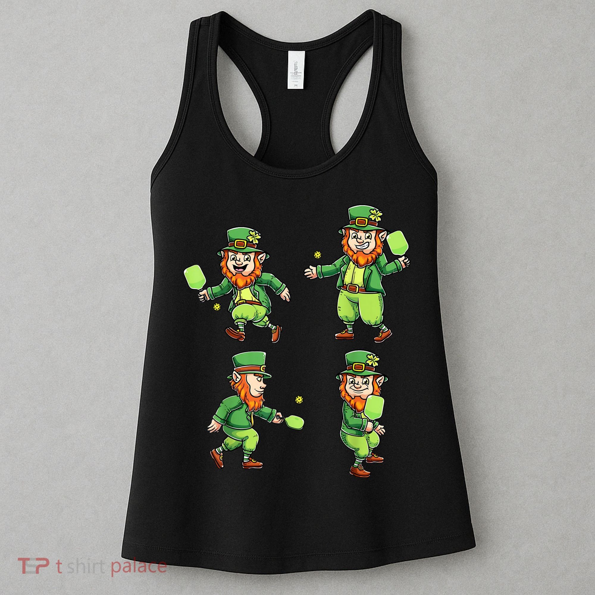 Pickleball Leprechauns St Patrick's Day Pickleball Player Women's Tank Top