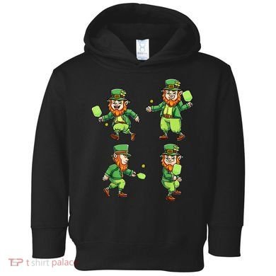 Pickleball Leprechauns St Patrick's Day Pickleball Player Toddler Hoodie