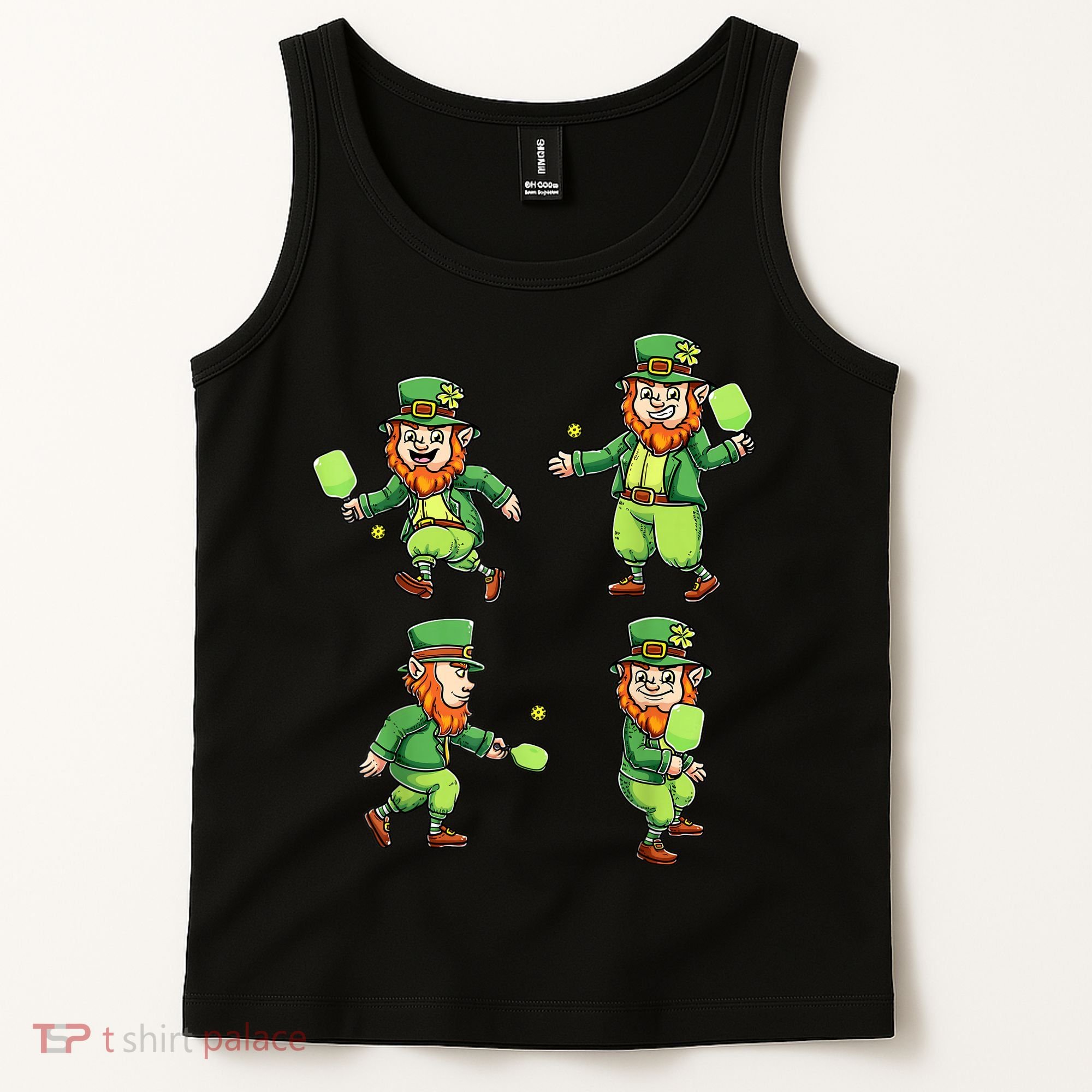 Pickleball Leprechauns St Patrick's Day Pickleball Player Tank Top