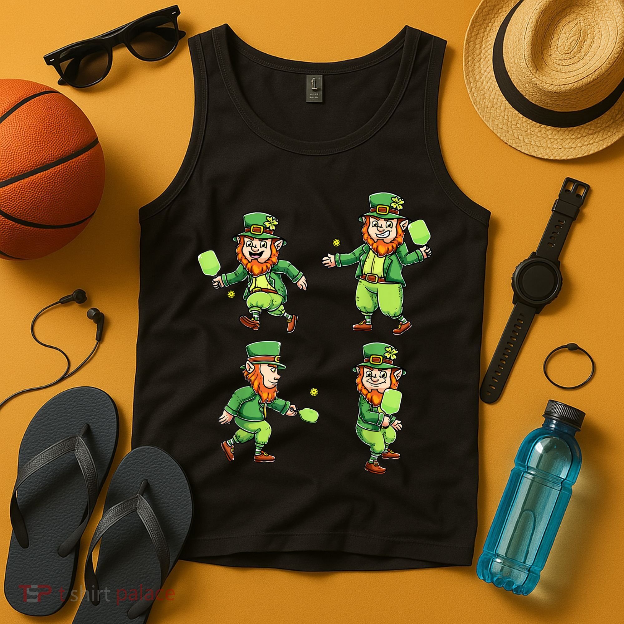 Pickleball Leprechauns St Patrick's Day Pickleball Player Tank Top