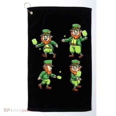 Pickleball Leprechauns St Patrick's Day Pickleball Player Golf Towel