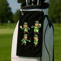 Pickleball Leprechauns St Patrick's Day Pickleball Player Golf Towel thumb 2