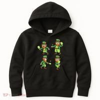 Pickleball Leprechauns St Patrick's Day Pickleball Player Kids Hoodie thumb 0