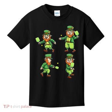 Pickleball Leprechauns St Patrick's Day Pickleball Player Kids T-Shirt