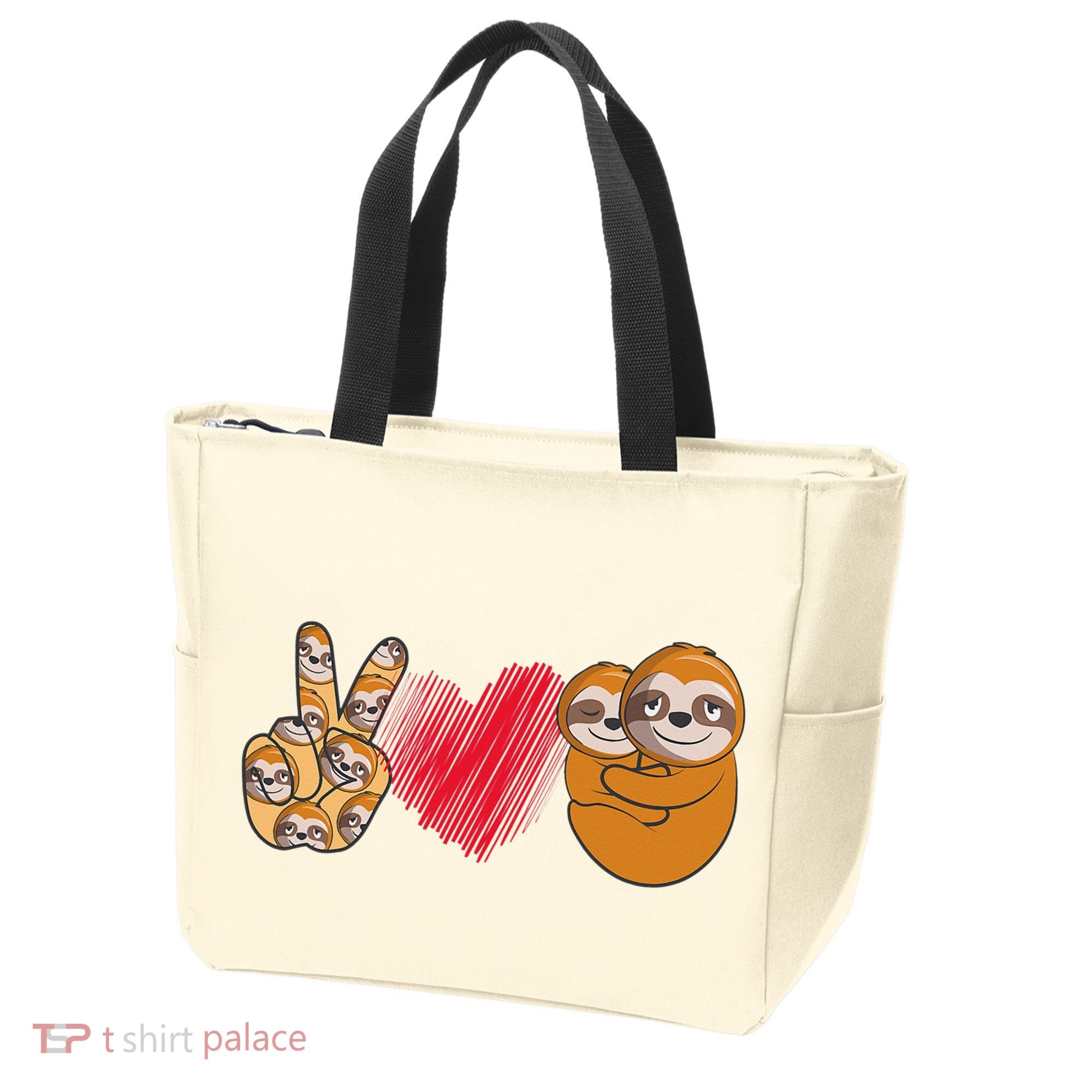 Peace Love Sloth funny Sloth Lover Tote Bag