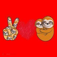 Peace Love Sloth funny Sloth Lover Santa Hat thumb 1