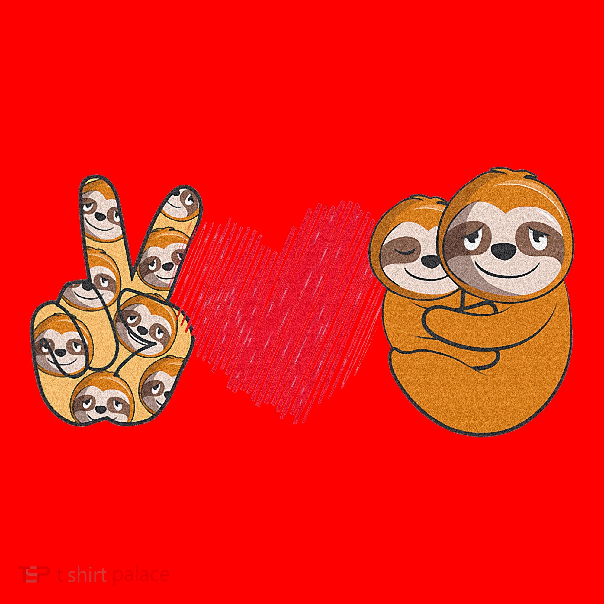 Peace Love Sloth funny Sloth Lover Santa Hat