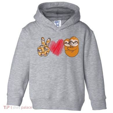 Peace Love Sloth funny Sloth Lover Toddler Hoodie