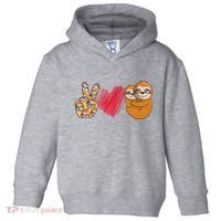 Peace Love Sloth funny Sloth Lover Toddler Hoodie thumb 0
