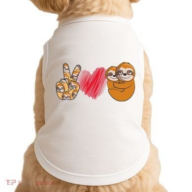 Peace Love Sloth funny Sloth Lover Doggie Tank