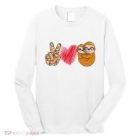 Peace Love Sloth funny Sloth Lover Long Sleeve Shirt thumb 0