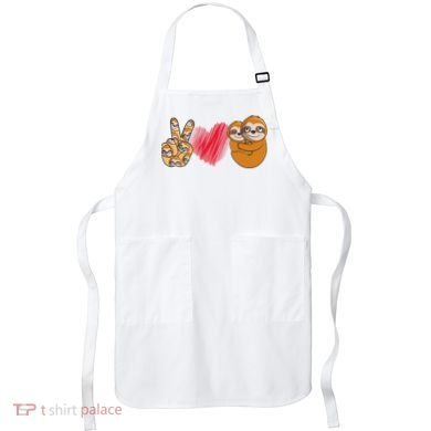 Peace Love Sloth funny Sloth Lover Apron